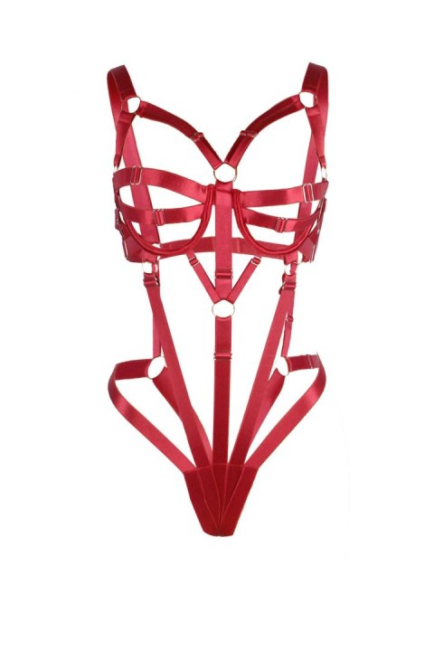 Adjustable body harness red