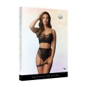 2-Piece Bra Set with Garters - One Size - Black