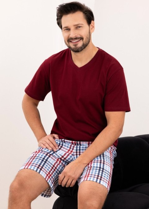 PIŻAMA REGINA MĘSKA 505 BORDO XXL-3XL