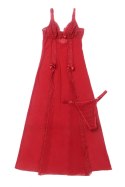 Long,sexy red nightgown + thong SM