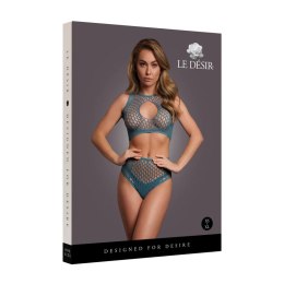 Duo Net Key-Hole Bra Set - One Size - Blue