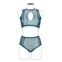 Duo Net Key-Hole Bra Set - One Size - Blue