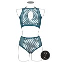 Duo Net Key-Hole Bra Set - One Size - Blue