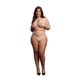 Duo Net Key-Hole Bra Set - Size - Nude
