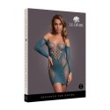 Long-Sleeved Net Mini Dress - One Size - Blue