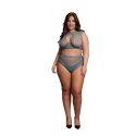 Duo Net Key-Hole Bra Set - Size - Blue