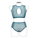 Duo Net Key-Hole Bra Set - Size - Blue