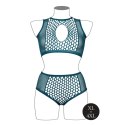 Duo Net Key-Hole Bra Set - Size - Blue