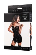 Glossy Nelly,dress,wetlook,black -