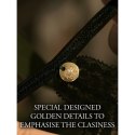 Léna - Brief with Open Crotch and Buttocks Adjustable Sliders and Golden Details - One Size - Black