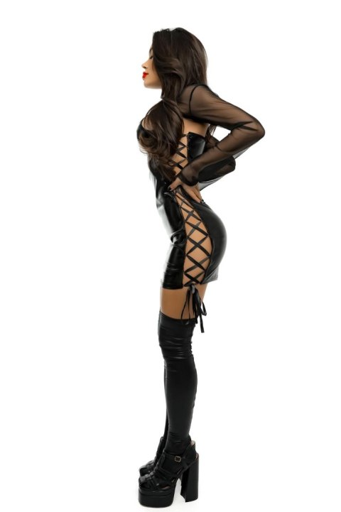 GLOSSY SELENA,dress,wetlook,black -