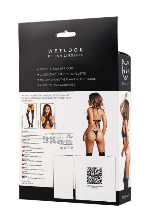 Glossy Reina,bodysuit,wetlook,black -