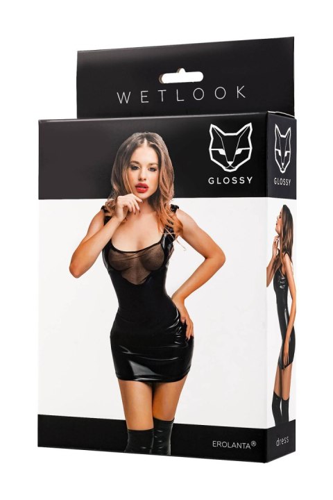Glossy Rimma,dress,wetlook,black -