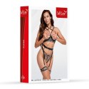 Bra ,garter set ,thong and leg ring 110906 black