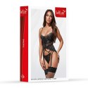 Top with garter set and thong 110909 black