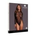 Roxy - Sexy Leopard Mesh Crotchless Bodysuit - One Size - Black