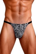 Sexy men's thong with zebra print -