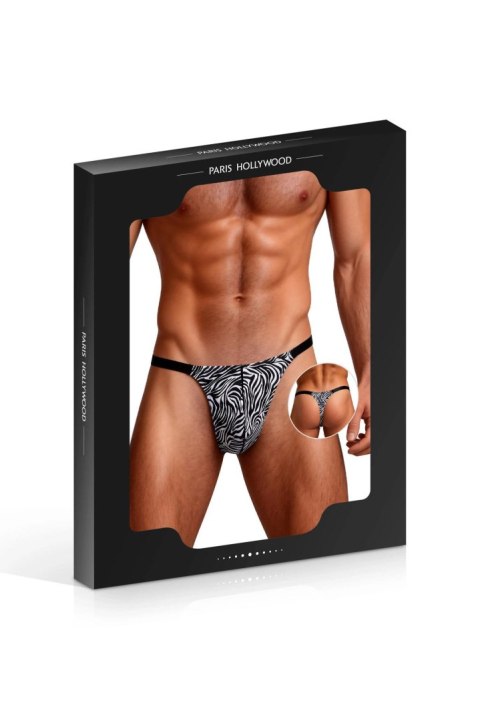 Sexy men's thong with zebra print -