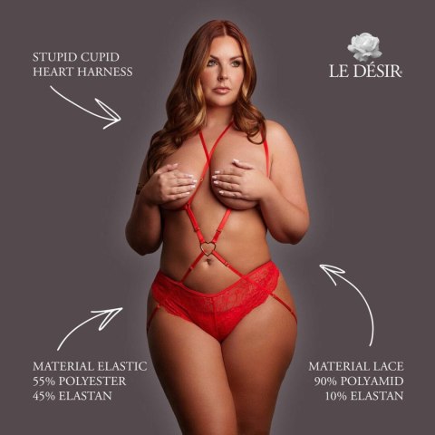 Stupid Cupid - Heart Harness - Size - Red