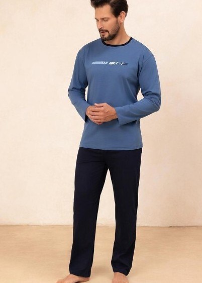 PIŻAMA REGINA MĘSKA 494 C NIEBIESKI XXL-3XL