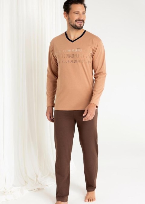 PIŻAMA REGINA MĘSKA 495 BEŻ XXL-3XL